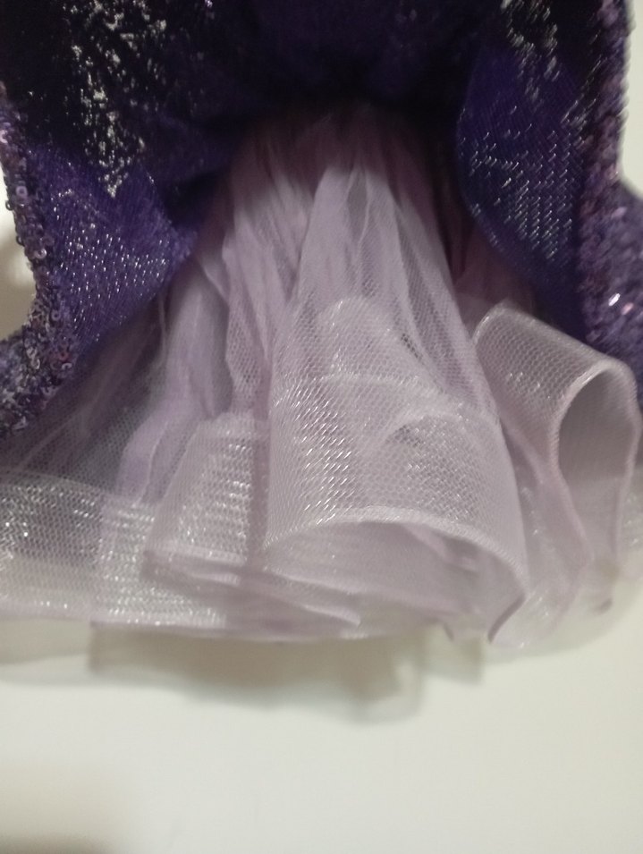 Parlak Mor Payetli Kız Çocuk Elbisesi - Görsel 3