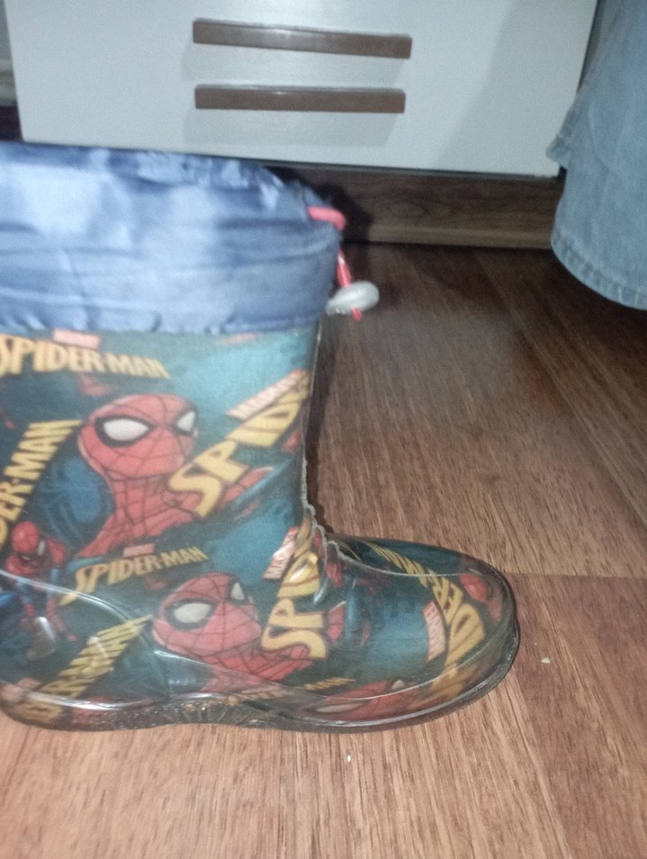 Renkli Örümcek Adam Desenli Kauçuk Erkek Çizme - Görsel 2