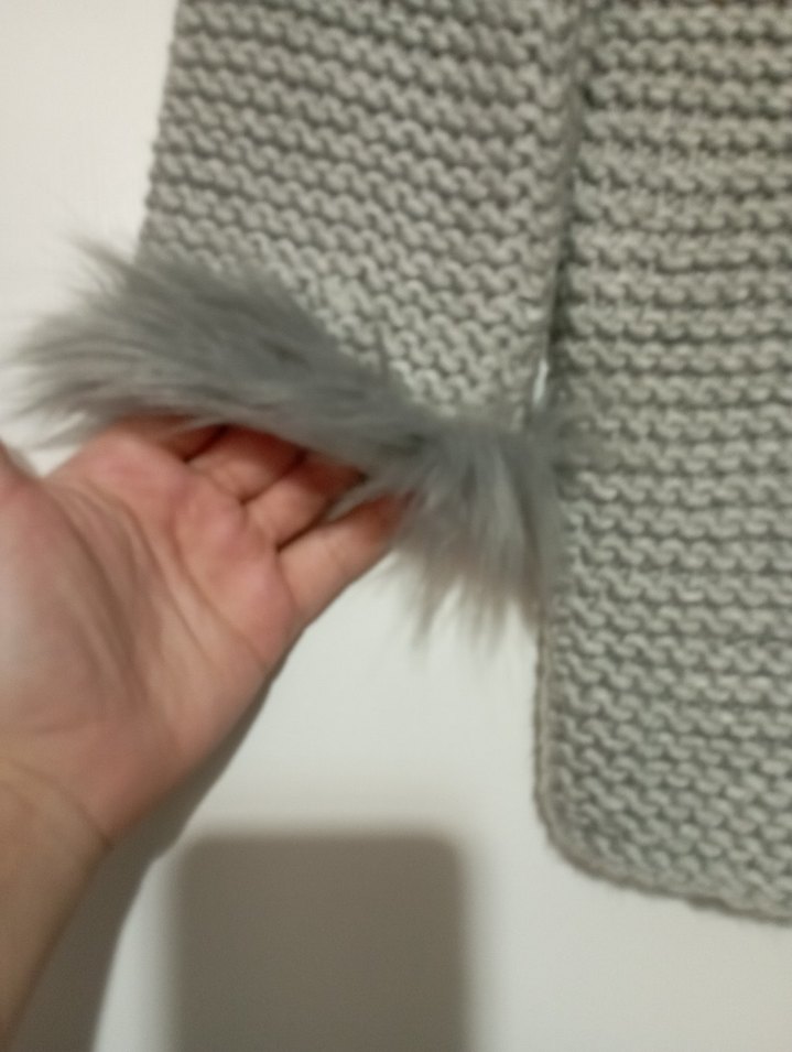 Gri Düğmeli Kız Triko Hırkai - Görsel 5