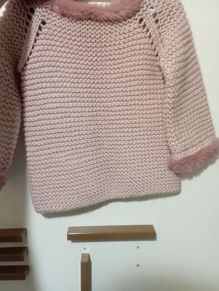 Kız Çocuk Pembe Örgü Hırka - Görsel 3