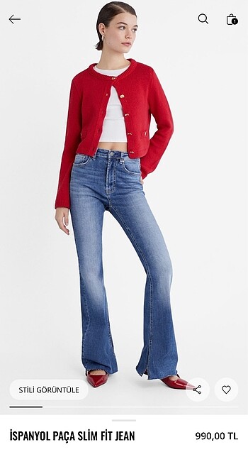 Stradivarius STRADİVARİUS Flare Split pantolon .