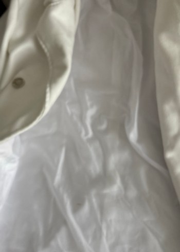 Düğmeli Beyaz Midi Kadın Kaban - Görsel 4