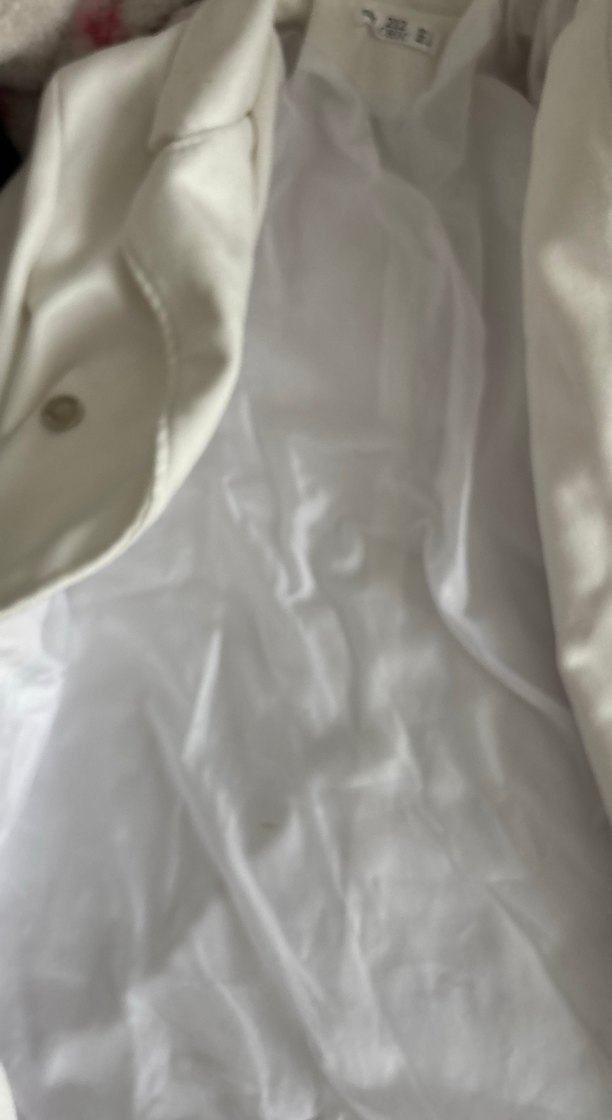 Düğmeli Beyaz Midi Kadın Kaban - Görsel 4