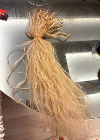 Bej Yün Püsküllü Saç Aksesuarı - Görsel 3