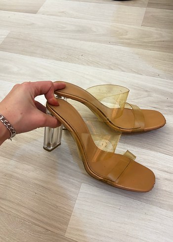 Bej Platform Topuklu Stiletto Kadın Ayakkabı - Görsel 4