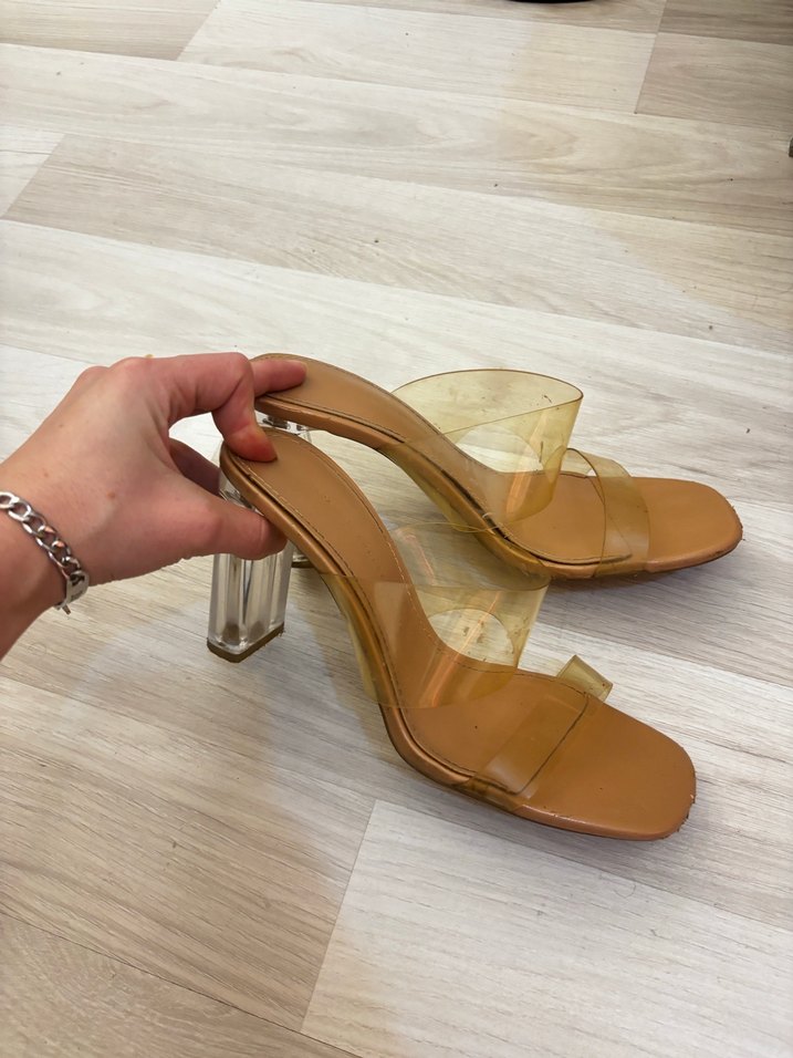 Bej Platform Topuklu Stiletto Kadın Ayakkabı - Görsel 4