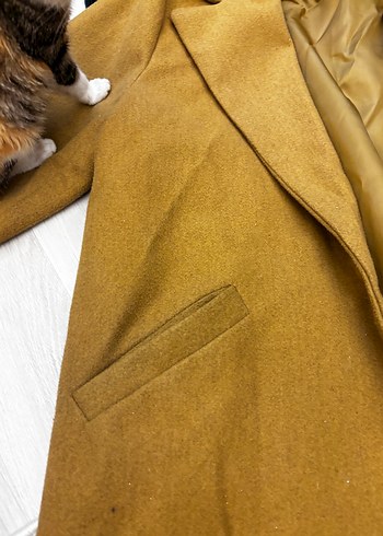 Bej Kadın Midi Süet Kaban - Görsel 5