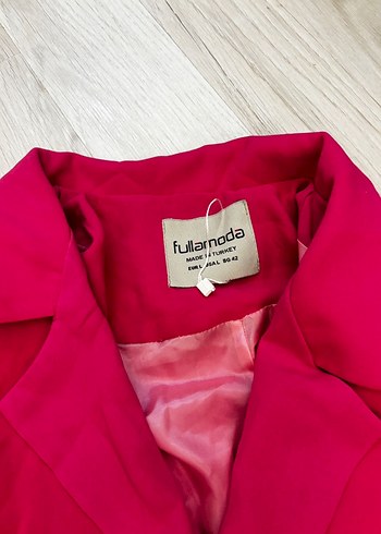 Düğmeli Pembe Kadın Blazer Ceket - Görsel 3