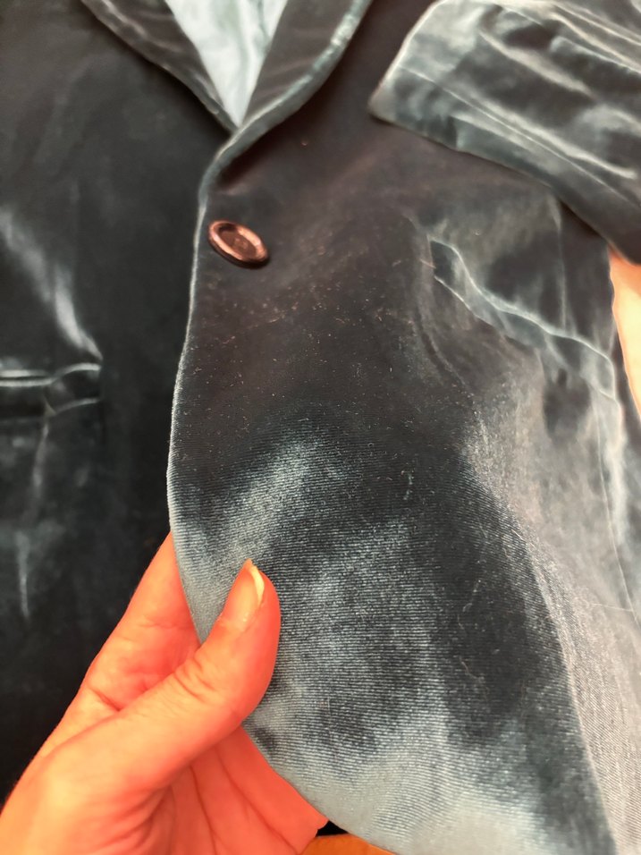 Yeşil kadife kadın blazer ceket - Görsel 5