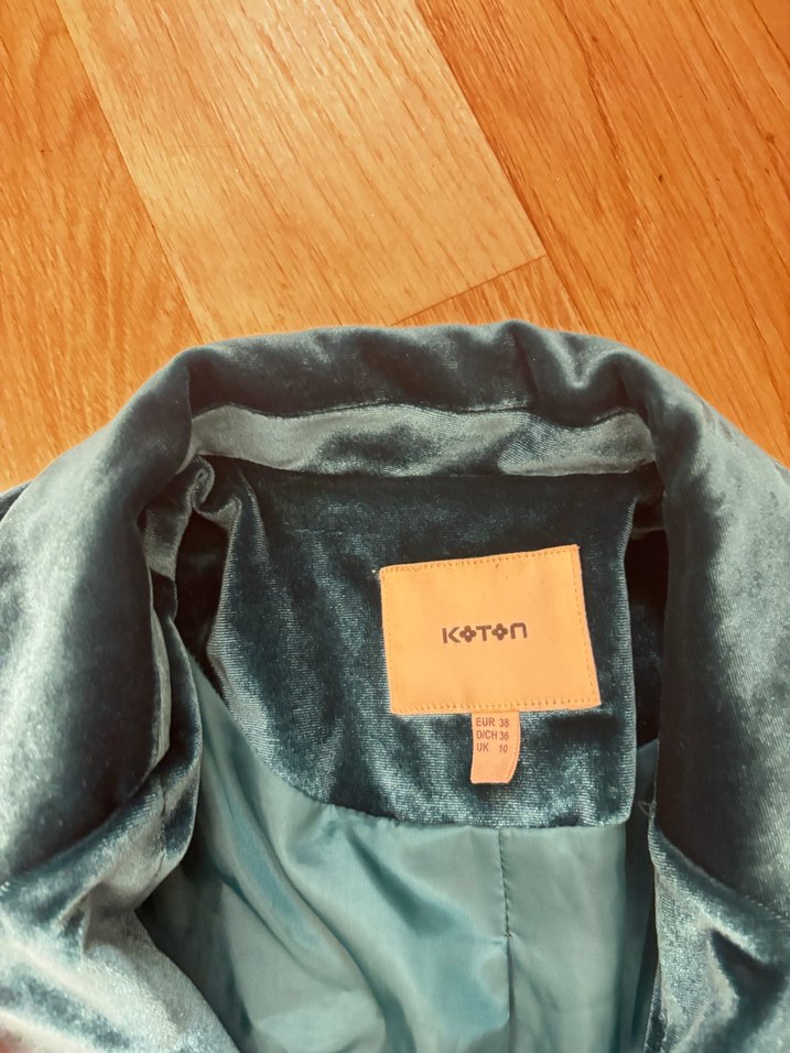 Yeşil kadife kadın blazer ceket - Görsel 2