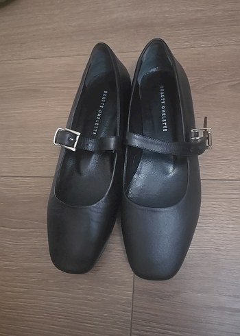 Siyah Tokalı Blok Topuk Kadın Babet - Görsel 4