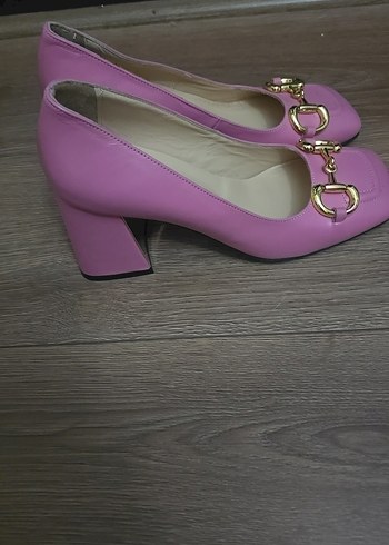 Gucci Pembe Modern Klasik Topuklu Kadın Ayakkabı - Görsel 3