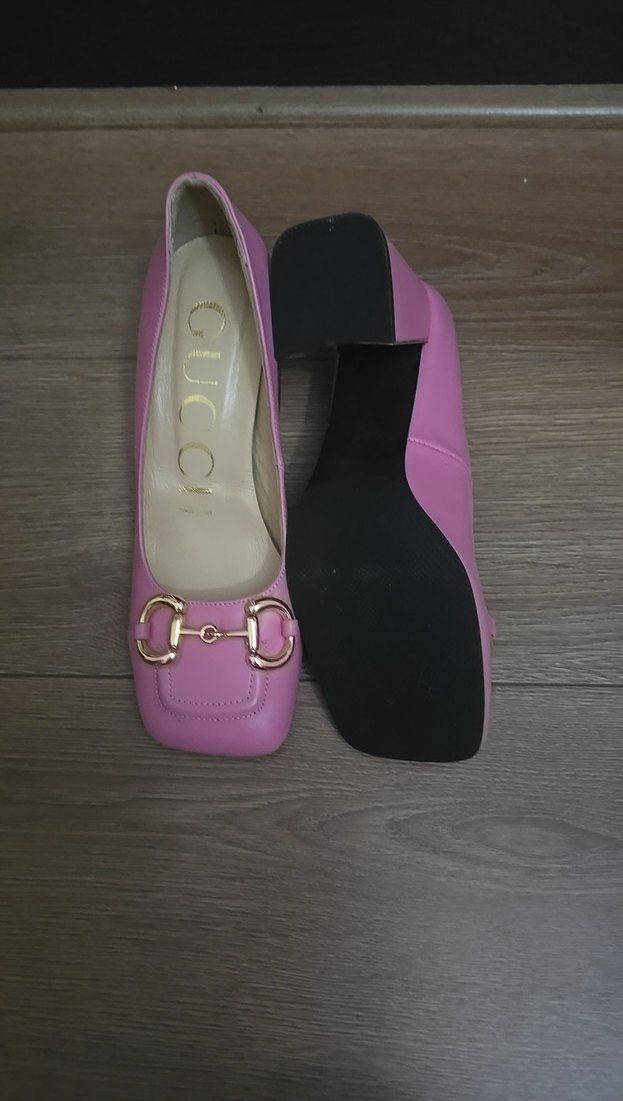 Gucci Pembe Modern Klasik Topuklu Kadın Ayakkabı - Görsel 2