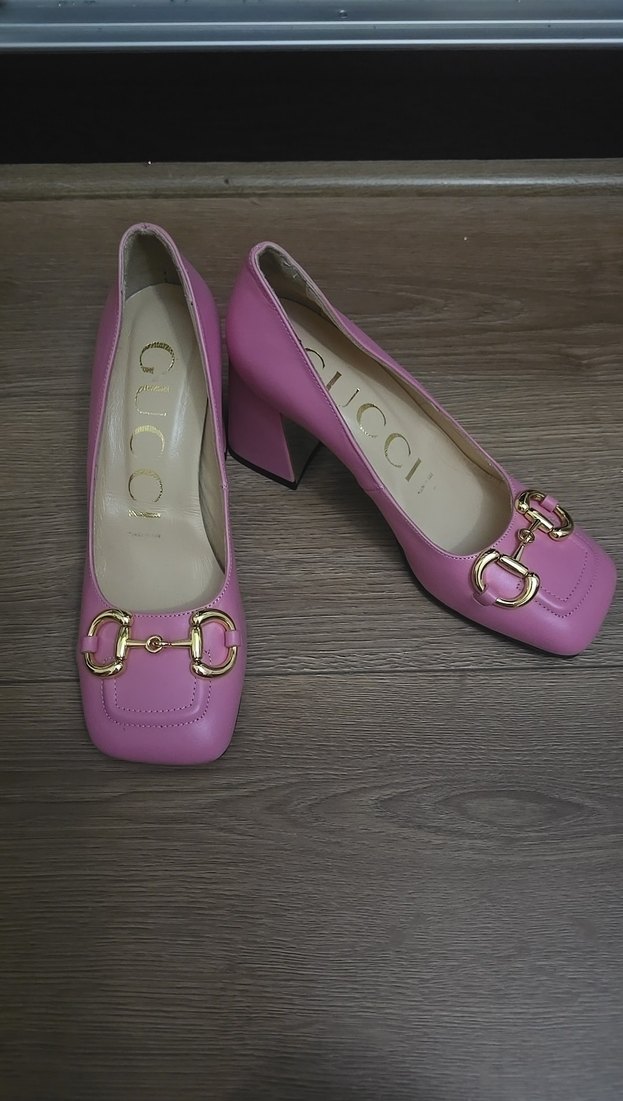 Gucci Pembe Modern Klasik Topuklu Kadın Ayakkabı - Görsel 4