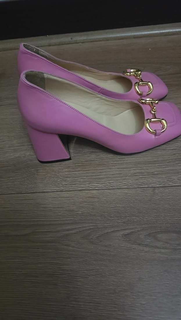 Gucci Pembe Modern Klasik Topuklu Kadın Ayakkabı - Görsel 3