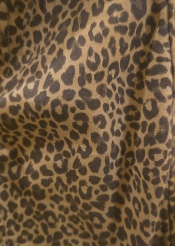 Leopar Desenli Kadın Kumaş Pantolon - Görsel 2