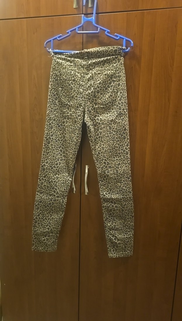 Leopar Desenli Kadın Kumaş Pantolon - Görsel 3