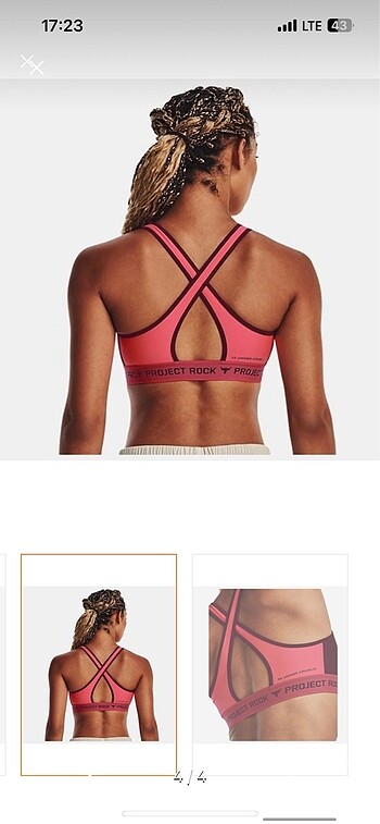 xs Beden pembe Renk Under Armour Spor Sütyeni Etiketli