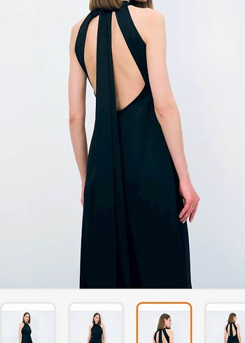 ıSiyah Night Zoom Halter Yaka Uzun Elbise - Görsel 2