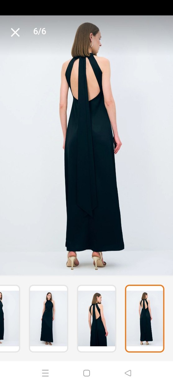 ıSiyah Night Zoom Halter Yaka Uzun Elbise - Görsel 3