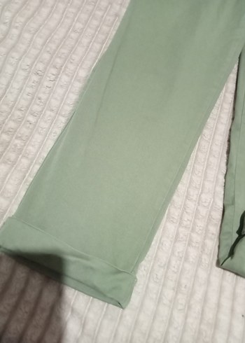 Kadın Yeşil Regular Fit Pamuk Pantolon - Görsel 2