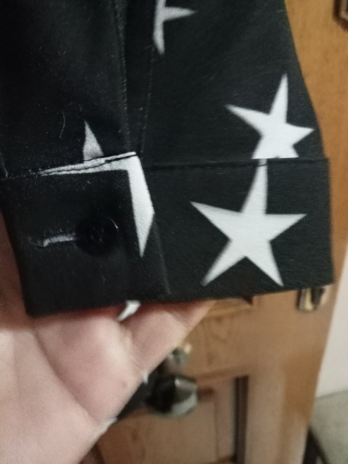 Yıldız Desenli Uzun Kadın gömlek elbise - Görsel 3