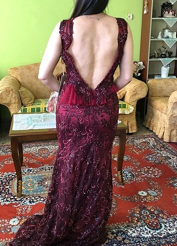 Sırt dekolteli abiye elbise  - Görsel 2