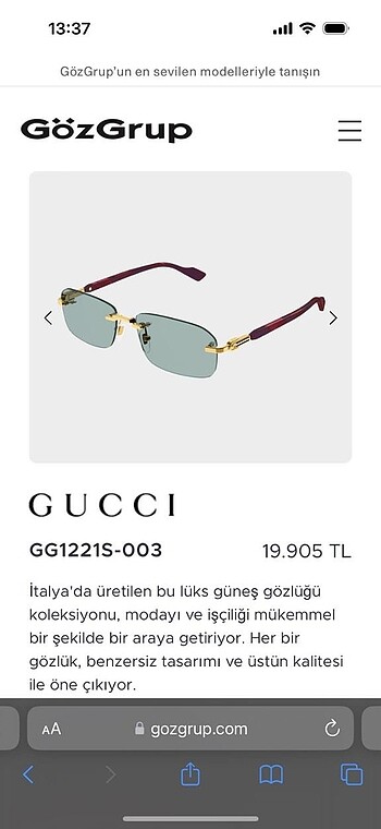 Gucci GG1221S Güneş Gözlüğü