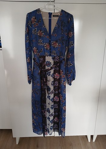 Uzun Kollu, Desenli Bohem Kadın Elbise - Görsel 3