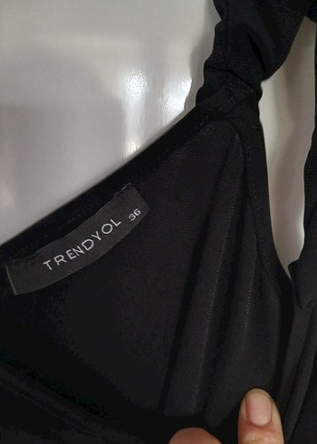 Siyah Minimalist Gösterişli Askılı bady - Görsel 2