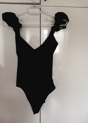 Siyah Minimalist Gösterişli Askılı bady - Görsel 3