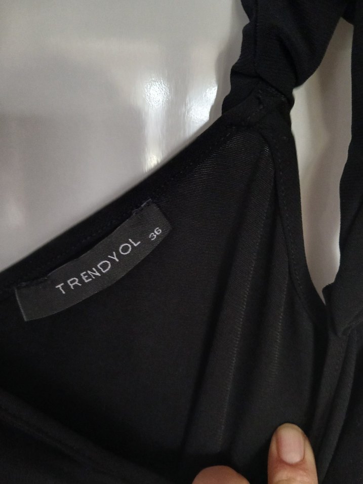 Siyah Minimalist Gösterişli Askılı bady - Görsel 2