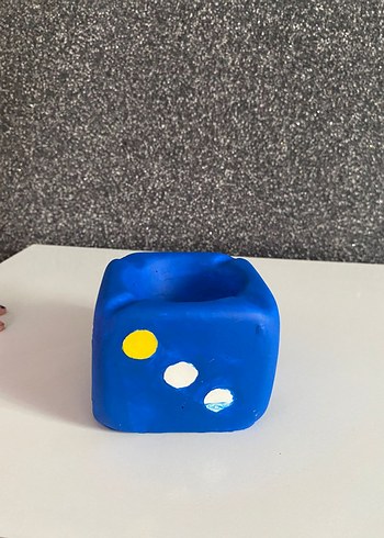 Mavi Renkli Oyun Zar Figürü küllük - Görsel 4