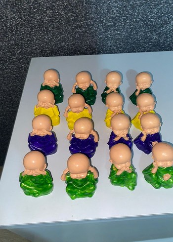 Mor Renkli Küçük Figürin Seti minik buda set - Görsel 3