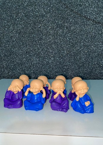 Mor Renkli Küçük Figürin Seti minik buda set - Görsel 2