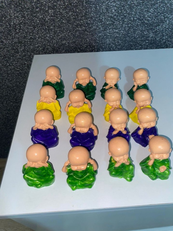 Mor Renkli Küçük Figürin Seti minik buda set - Görsel 3