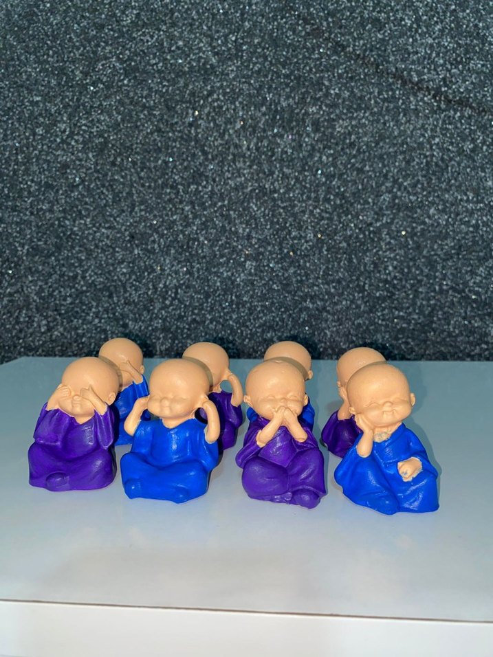 Mor Renkli Küçük Figürin Seti minik buda set - Görsel 2