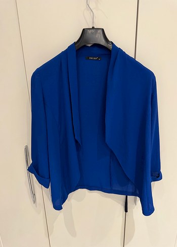 Drapeli Mavi Kadın Mini Blazer - Görsel 2