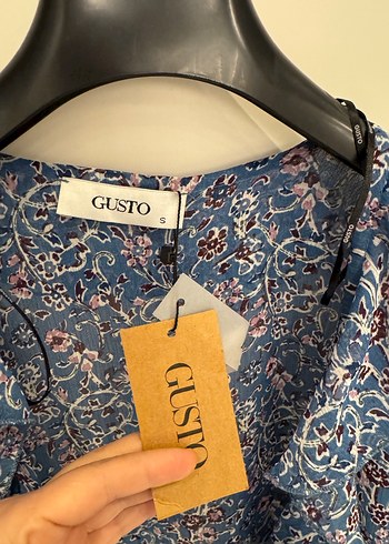 Kısa Kollu, Belden Bağlamalı Bohem Bluz - Görsel 5