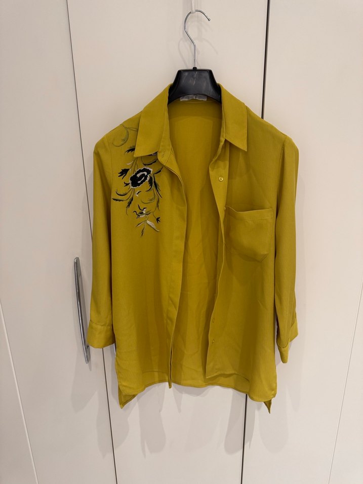 Şık Kadın Uzun Kollu Midi Gömlek - Görsel 2