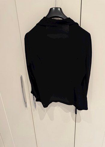 Siyah Drapeli Mini Kadın Ceket - Görsel 4