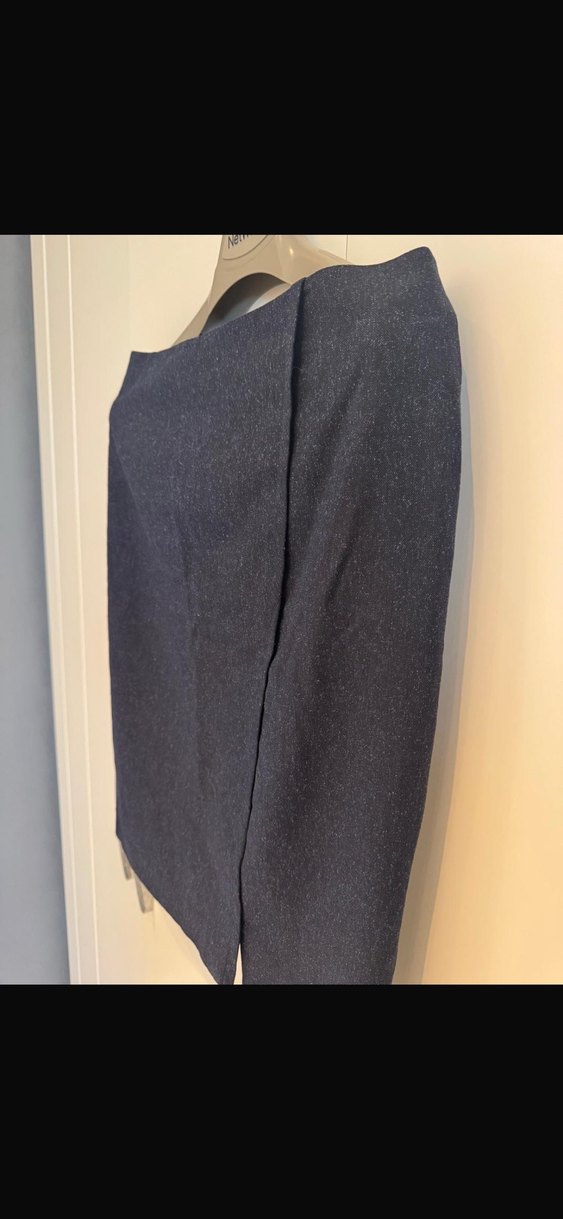 Düğmeli Lacivert Denim Kadın Blazer Ceket - Görsel 5