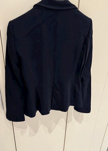 Kadın Siyah Keten Blazer Ceket - Görsel 6