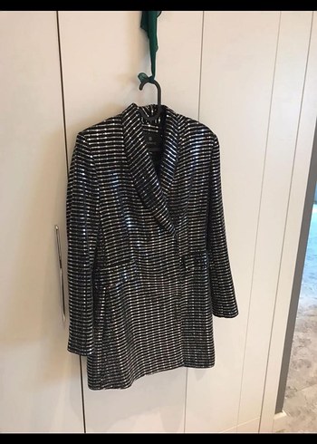 Siyah Ekoseli Mini Kadın Blazer Ceket - Görsel 2