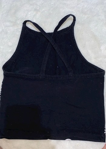 Diğer Siyah Desenli Mini Dantelli Kadın crop