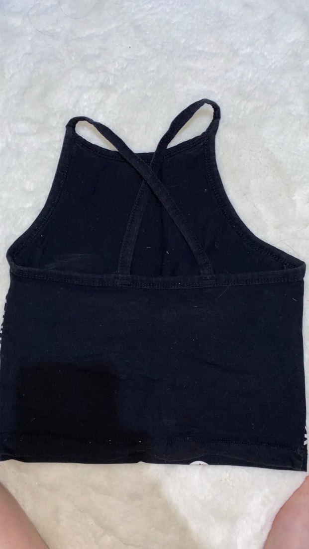 Siyah Desenli Mini Dantelli Kadın crop - Görsel 2