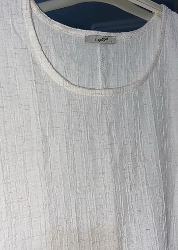 Beyaz Kolsuz Keten Midi Elbise cocuk elbisesidir - Görsel 2