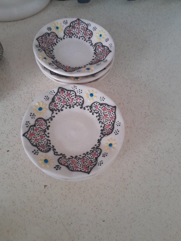 Beyaz Çiçek Desenli Seramik Bardaklar - Görsel 3