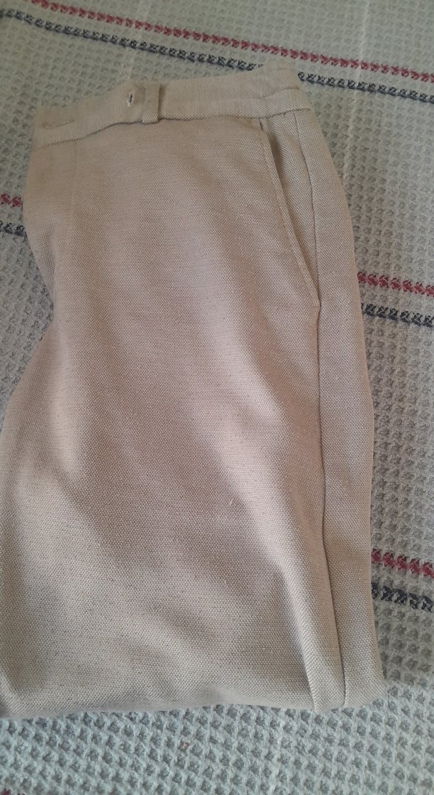 Bej erkek Keten Salaş Pantolon - Görsel 2