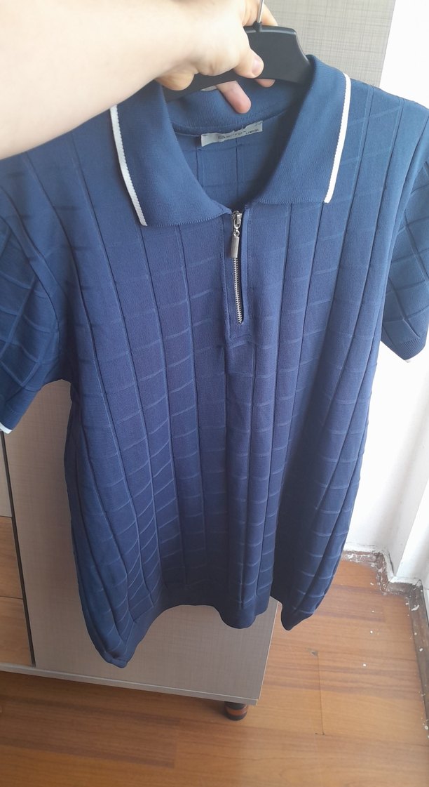 Mavi Polo Yaka Erkek Tişört - Görsel 3